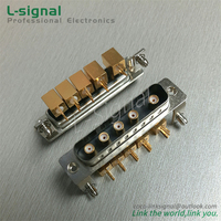 Conector RF Coaxial en Ángulo Combo D Sub 5W5 Macho con Arpón