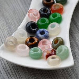 Natural Agate Carving 6mm Large Hole Beads Abacus Donut Shape DIY Jewelry Braided <b>Rope</b> <b>Bracelet</b> Material - Product Image 1