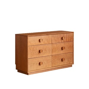 Commode à six tiroirs Fangguo en bois de cerisier, style vintage, meuble de rangement pour chambre à coucher, commode de salon, table de chevet - Product Image 5