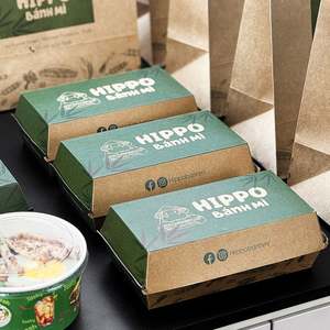 Sac en papier kraft jetable personnalisé en gros pour la livraison de repas rapides en restaurant, emballage alimentaire - Product Image 2