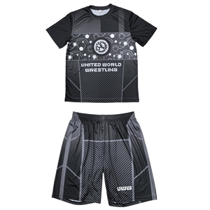 Conjunto de Lucha Libre Personalizado 2026 para Hombre, Tejido en Spandex/Poliéster Antiencogimiento, Camisetas y Pantalones Cortos con Estampado Digital, Conjunto de 2 Piezas, Internacional - Product Image 1