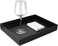Assiette de service moderne en cuir de luxe pour hôtel plateau de bureau valet en similicuir