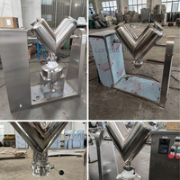 Mélangeur de poudre en V de 8000 L avec moteur et engrenages pour résine plastique PVC, équipement de mélange de colorants, structure robuste, approvisionnement direct usine