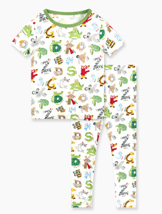 Pyjama Enfant en Bambou pour Filles, Ensemble de Nuit Imprimé, Stock en Liquidation, En Stock, Prix Bas, Prêt à Expédier, Vente en Gros à l'Unité - Product Image 2