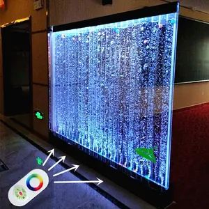 Nuevo diseño de pantalla partición decoración color cambiar LED panel de acrílico de la burbuja de agua de la pared