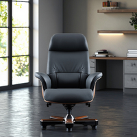 Chaise de bureau ergonomique moderne en cuir, chaise de direction à dossier haut pivotante pour les collections de mobilier de bureau tout-en-un