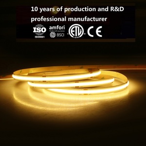 Nhà Máy Outlet Trắng 6500K 4000K 3000K Cri 90 12V 24V 8Mm Linh Hoạt Thay Đổi Độ Sáng COB <span class=keywords><strong>LED</strong></span> Strip Ánh Sáng Nhà Sản Xuất - Product Image 2