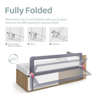 Barrières de Lit pour Tout-Petits Extra Longues, Protection de Lit Bébé Enfants, Garde-Corps de Lit Latéral Réglable, Barrière Gonflable Ajustable
