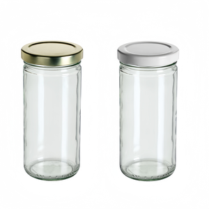 Pot en verre pour sauce Paragon, récipient pour cornichons, 250 ml, 8 oz, rond, pour miel, confiture, <span class=keywords><strong>bouillon</strong></span> d'os, avec couvercle en fer blanc à visser - Product Image 2