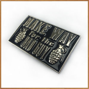 Boucle <span class=keywords><strong>de</strong></span> ceinture rétro rectangulaire en alliage <span class=keywords><strong>de</strong></span> <span class=keywords><strong>zinc</strong></span> avec grenade à main pour ceinture - Product Image 4