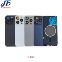 Remplacement de la vitre arrière OEM pour iPhone 15 Plus 15 Pro Max, verre arrière avec cadre, plaque métallique et anneau magnétique