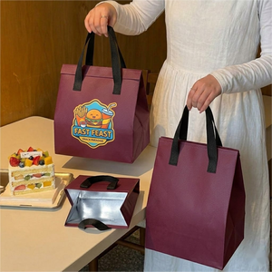 Bolsa Térmica Portátil Naranja para Llevar Comida y Café, Personalizada, de Tela No Tejida, Desechable, Autoadhesiva, de Enten - Product Image 6