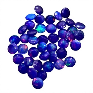 Ópalos Azules Naturales, Corte Brillante Redondo, Piedras Preciosas Sueltas, Iridiscentes, Pulimentadas, Tratadas con Cera/Aceite, Joyas Jaura para la Fabricación de Joyas - Product Image 2