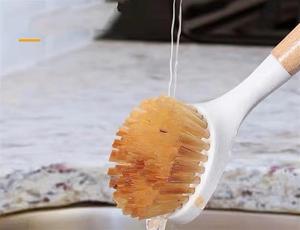 Cepillo para Lavar Platos con Mango de Madera, No Daña las Ollas, para Lavavajillas de Cocina, Uso Doméstico - Product Image 3