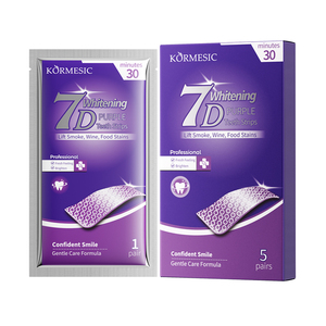 KORMESIC Marque Privée Vente en Gros OEM Bandes Blanchissantes pour les Dents 7D Patch Dentaire Violet Soins Dentaires Soins Bucco-Dentaires Quotidiens Doux pour Hôtels - Product Image 2