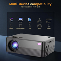 Projecteur portable noir 5G WiFi avec autofocus, home cinéma LCD 4K intelligent, mini HD, stéréo HIFI, courte focale, 250 lumens