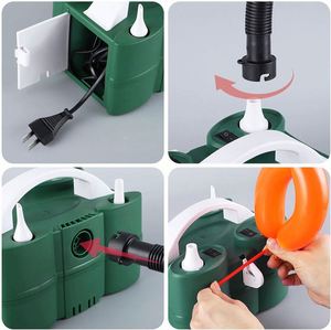 Customizable Multifunctional Green Plastic Magnetic Durable Party Supplies Dual Nozzle <b>Balloon</b> Blower Electric Pump Indoor - Product Image 2