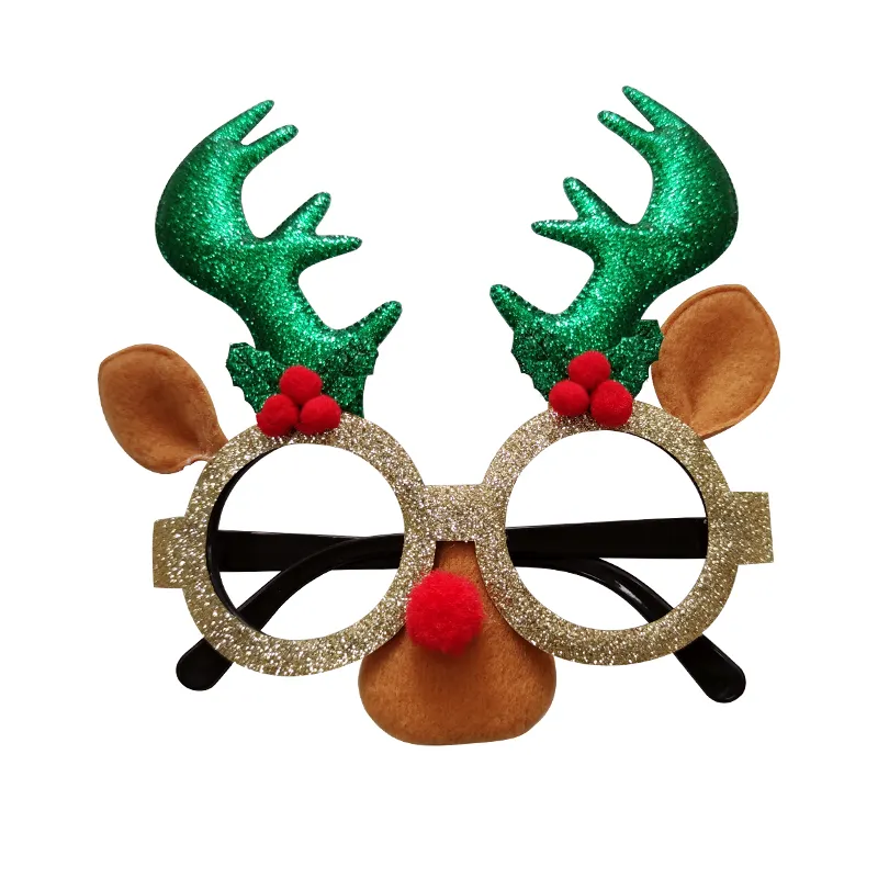 Wholesale Christmas Antler Glasses Frame Cheap Small Toy New Year Kids Gifts Product Decorations Party Supplies Product