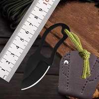 Petit couteau tactique à lame fixe - Outil EDC portable pour la chasse en plein air, le camping et l'utilisation en milieu sauvage