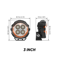 Feux de travail LED tout-terrain, feux de poche de 4 pouces |   Feux de route rétroéclairés 35W 6000K pour camions, SUV et voitures