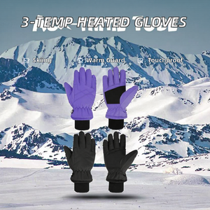 Gants chauffants électriques à 3 niveaux de température, imperméables, compatibles avec les écrans tactiles, gants de ski d'hiver à doigts entiers, équipement de camping en plein air par temps froid - Product Image 2