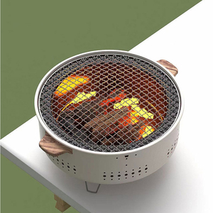 Barbecue Grill charbon de <span class=keywords><strong>bois</strong></span> sans fumée brûleur multifonctionnel poêles à <span class=keywords><strong>bois</strong></span> tente gril <span class=keywords><strong>antirouille</strong></span> Camping accessoires Camp poêle pour Barbecue - Product Image 2