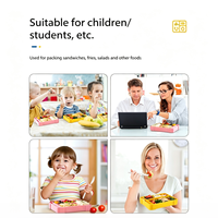Boîte à bento durable résistante aux chutes, compartimentée, avec quatre verrous de scellage, antidérapante, réfrigérable, pour la préparation des repas, pour étudiants et adultes