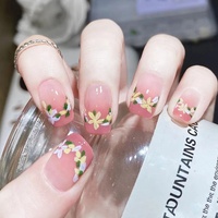 Faux Ongles Courts à Presser en Gros de Haute Qualité, 24 Pièces, Acrylique Luxe, Marque Privée, French Tip, Boîte d'Emballage Fournisseur