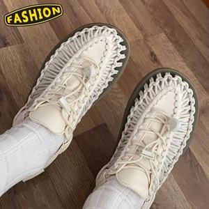 Sandales tissées à bout fermé pour femmes, collection 2026, vente directe usine, chaussures décontractées respirantes en <span class=keywords><strong>corde</strong></span> tricotée à enfiler avec cordon de serrage réglable - Product Image 5