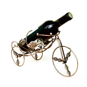 personality table decoration plating two colors hair craft iron spring tricycle wine rack