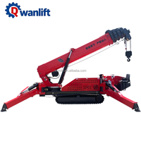 Mini-grue araignée Wanlift à bras télescopique hybride électrique 1,2-16 tonnes, hauteur max. 20 m, rayon 10 m, moteur Changchai, aspiration