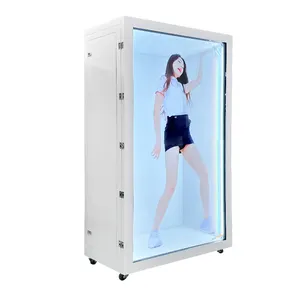 Mostrador de productos de publicidad LCD transparente, soporte de exhibición 3D LCD, quiosco de pantalla táctil, vitrina LCD