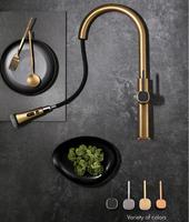 Nouvelle tendance pistolet chaud et froid gris robinet d'évier de cuisine gastronomique avec pulvérisateur poignée à un trou montage sur pont
