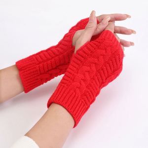 I-0058 Scaldamani Senza Dita in Maglia Morbida Acrilica con Motivo a Treccia per Donne e Ragazze, Moda Autunno Inverno - Product Image 1