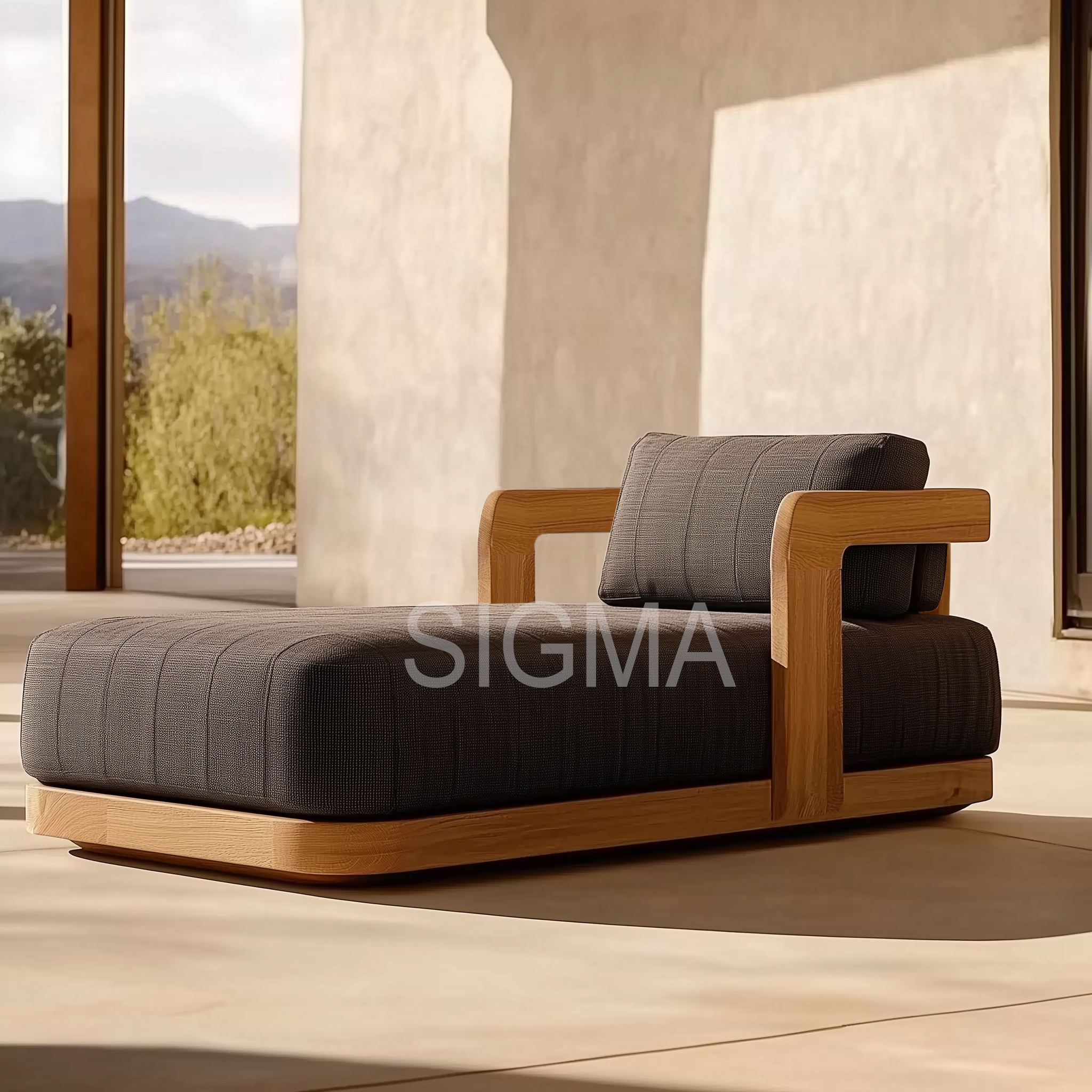 2025 Customizable Teak Patio Furniture Set Outdoor Sofa Wood Ottoman for Hotels Villas Farmhouses Apartments Patios Parks