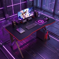 Table de jeu de bureau moderne en gros, cadre épais en forme de K, design rainuré, bureau d'ordinateur pour esports