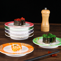 Assiette à sushi ronde de 15cm pour restaurant japonais Assiettes à sushi à bande transporteuse en mélamine