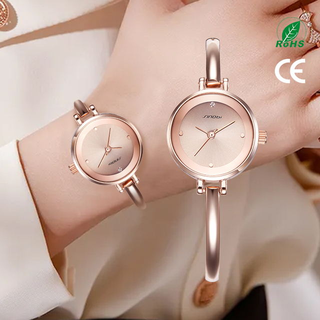 SINOBI S9686L Womens Watches Luxury Top Brand Fashion Saat Casual Dress Watch Quartz Wristwatches Relogio De Senhora
