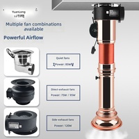 Tuyau d'évacuation de fumée pour barbecue coréen à hauteur réglable, télescopique, en acier inoxydable épaissi, avec ventilateur intégré, personnalisable