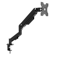 Support de moniteur de bureau en alliage d'aluminium noir 14-34 pouces, bras articulé à ressort à gaz, mouvement complet, 10 kg, VESA 75x75 mm, pour écran LCD/LED, TV, PC