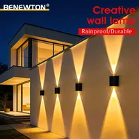 Lámpara LED de pared IP65 resistente al agua, iluminación ascendente y descendente de 2W/4W, lámpara para interiores y exteriores, para sala de estar, escalera, pasillo, decoración de jardín
