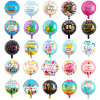 Ballon rond en aluminium de 18 pouces, Joyeux Anniversaire, nouveau modèle imprimé, ballon à hélium flottant, ballon lettre, décorations et fournitures pour fêtes