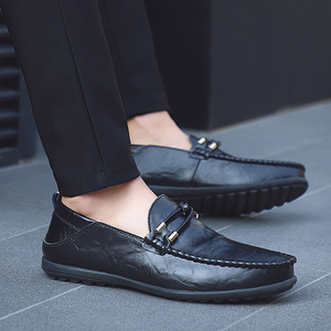 Chaussures plates en cuir décontractées pour hommes de haute qualité, <span class=keywords><strong>marque</strong></span> de mode, mocassins formels, chaussures habillées, chaussures à enfiler - Product Image 5