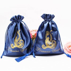 Sac à bijoux en satin écologique avec cordon de serrage, logo personnalisé, petite pochette pour cadeaux, emballage anti-poussière pour le rangement des bijoux - Product Image 4