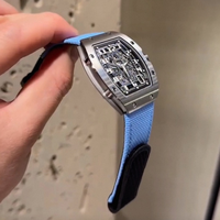 Nuevo Diseño Ultrafino de 7.8mm, Reloj Mecánico de Fibra de Carbono con Cuerda Automática, Esqueleto, Deportivo, de Lujo, para Hombre, Cronógrafo Flyback de Buceo