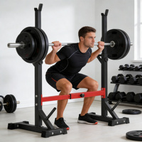 Support de Squat Moderne Réglable avec Support pour Barre d'Haltères pour Salle de Sport Commerciale, Presse à Bench, Musculation, Pliable, 20 kg jusqu'à 550 Lbs
