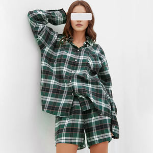 Chemise de nuit 100 coton personnalisée pour femmes, chemise de nuit boutonnée petit ami chemise de nuit style <span class=keywords><strong>mi</strong></span>-<span class=keywords><strong>long</strong></span> pyjamas/ - Product Image 6