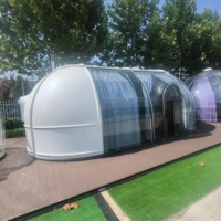 Maison préfabriquée à bulles transparente Préfabriqué Luxe PC Extérieur Igloo Glamping Polycarbonate Géodésique Tente Maison dôme