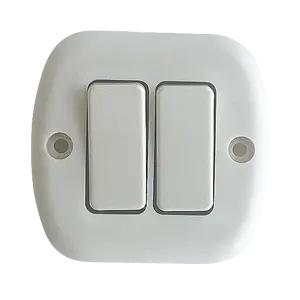 Fireproof bakelite surface mounted 2 gang double button wall switch