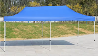 Tente de pavillon portable 3x3 avec logo personnalisé, structure en fer, tissu Oxford imperméable, anti-UV, robuste, facile à assembler